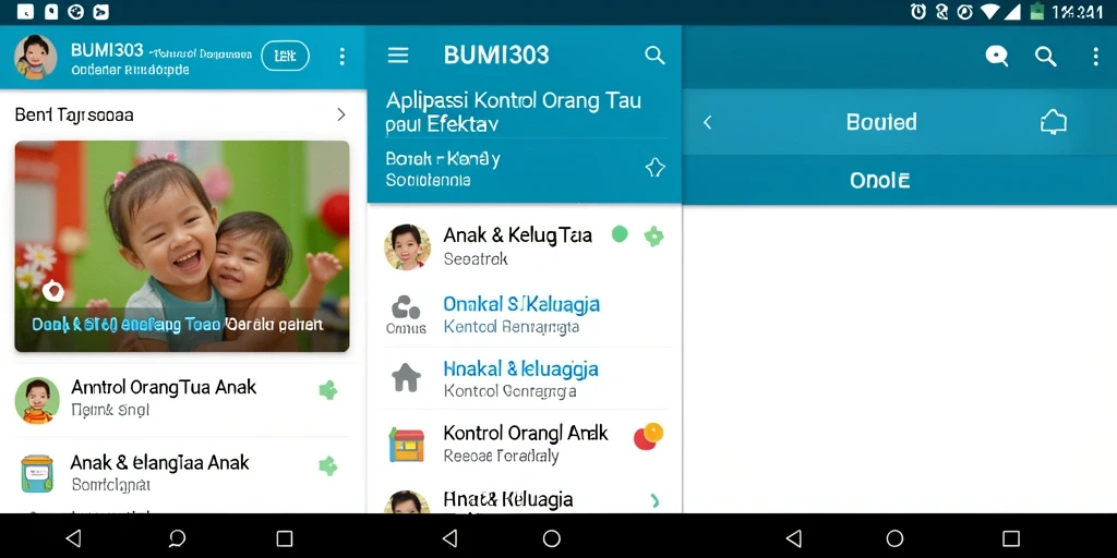 Tampilan antarmuka BUMI303 untuk kontrol orang tua yang intuitif dan mudah digunakan.