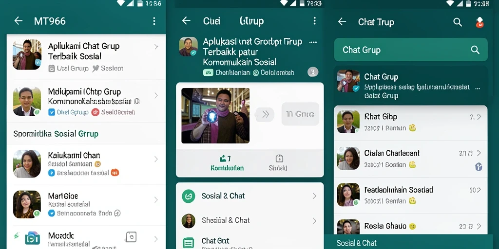 Tampilan antarmuka yang menarik dan fungsional dari MT966 untuk Chat Grup.