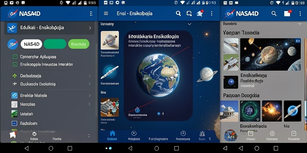 Antarmuka aplikasi NASA4D yang informatif dan interaktif.