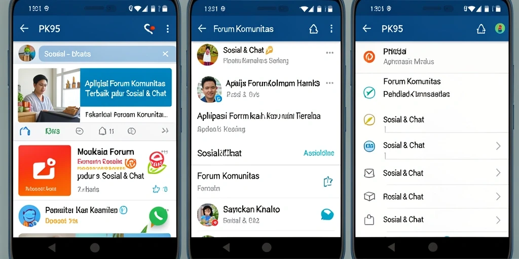 Screenshot utama PK95 menampilkan antarmuka Forum Komunitas yang interaktif.