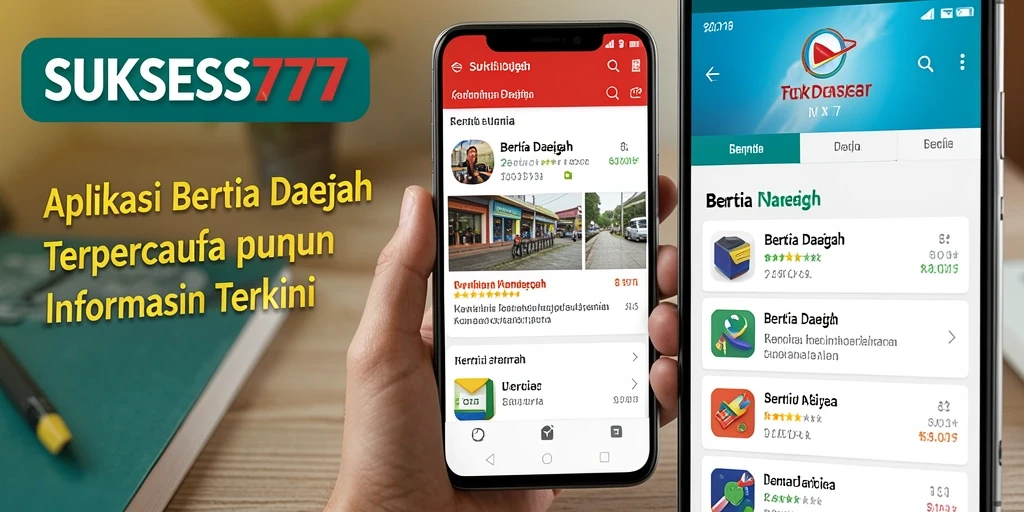 Tampilan antarmuka aplikasi SUKSES777 sebagai sumber berita daerah.