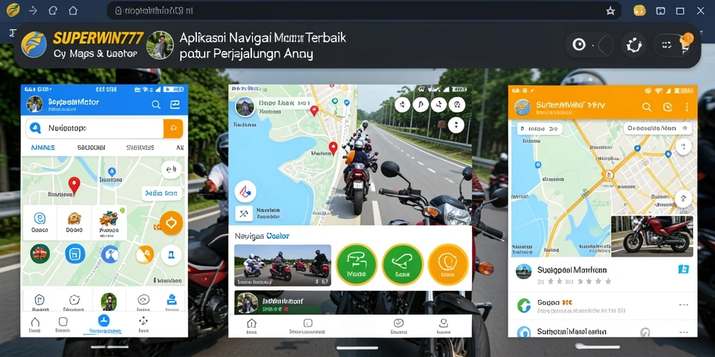 Tampilan antarmuka aplikasi Navigasi Motor SUPERWIN777 yang user-friendly.