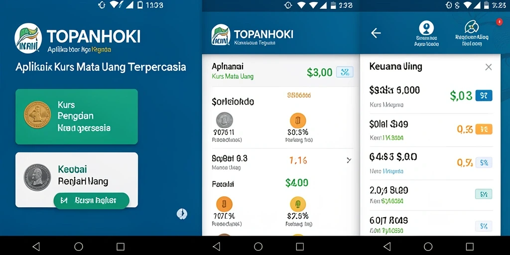 Antarmuka TOPANHOKI menunjukkan informasi nilai tukar mata uang dengan jelas.