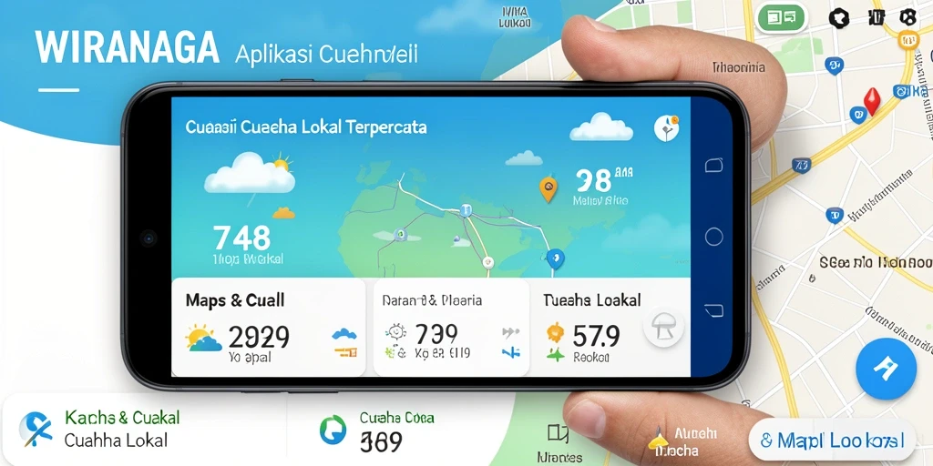 Antarmuka WIRANAGA yang menampilkan peta cuaca lokal.